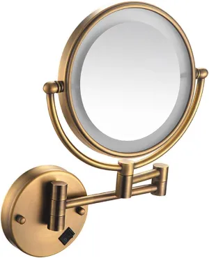 Makeup Mirror Makeup Mirror, LED Lighted Makeup Mirror Wall Mount 5X Magnifying Cosmetic Mirror 360° Swivel Extendable Two Sided Vanity Mirror for Bathroom, UK Plug