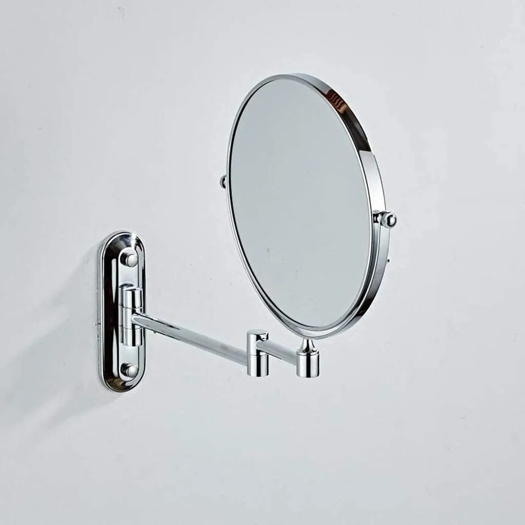 Makeup Mirror Wall Mount, 6inch Vanity Mirror Round Cosmetic Mirror 360 Rotating Bathroom Mirror Double Sided Shaving in Bedroom,Gold_5X(Bronze,3X)