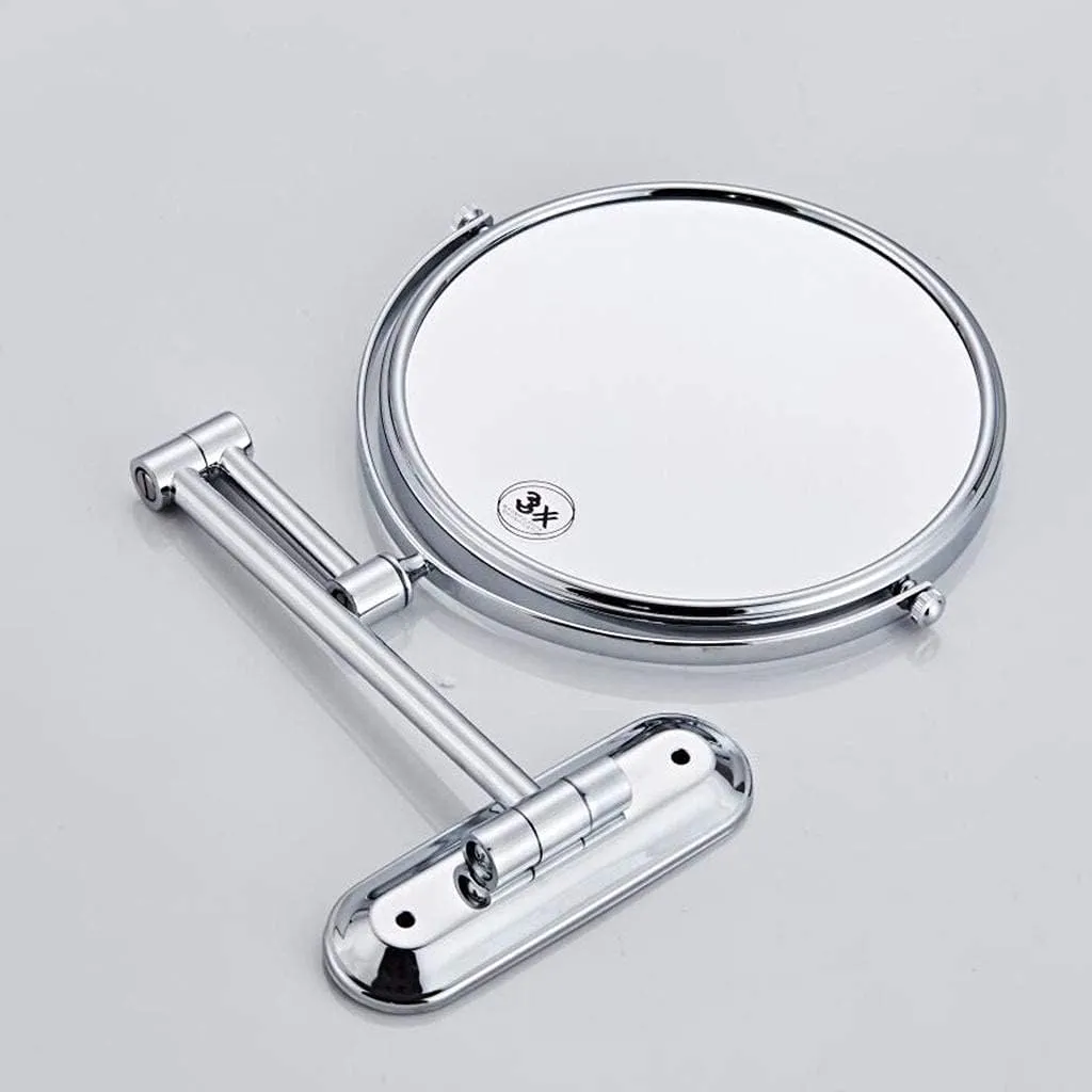 Makeup Mirror Wall Mount, 6inch Vanity Mirror Round Cosmetic Mirror 360 Rotating Bathroom Mirror Double Sided Shaving in Bedroom,Gold_5X(Bronze,3X)