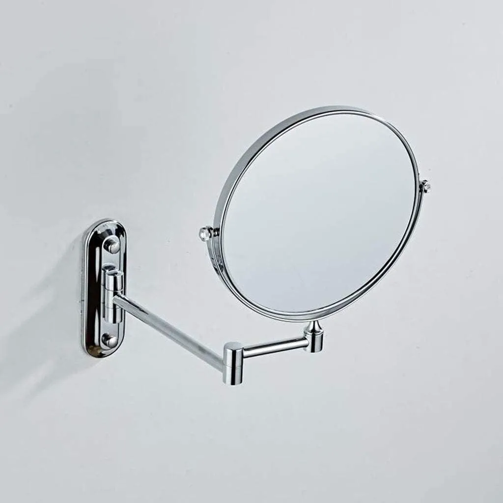 Makeup Mirror Wall Mount, 6inch Vanity Mirror Round Cosmetic Mirror 360 Rotating Bathroom Mirror Double Sided Shaving in Bedroom,Gold_5X(Bronze,3X)