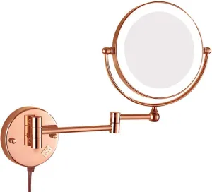 Makeup Mirrors 8 Inches Cosmetic Magnifying Double Sided Shaving Extended Folding Rotated with Plug(7X)