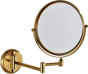 Makeup Vanity Mirror,Two-Sided Wall Mounted 3X Magnification Bathroom Mirror 360°Swivel Extendable Cosmetic Mirror,Gold(8inch)