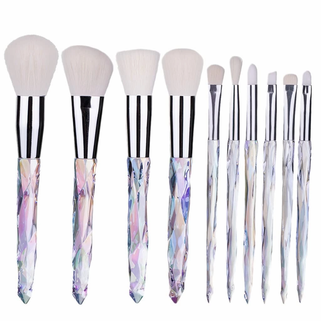 Makeup brush 10 Pieces Professional Makeup Brush Set Cosmetics Blush Foundation Brush Eye Shadow Lip Brow Makeup Brush Set(Color:C)(C,Suit)
