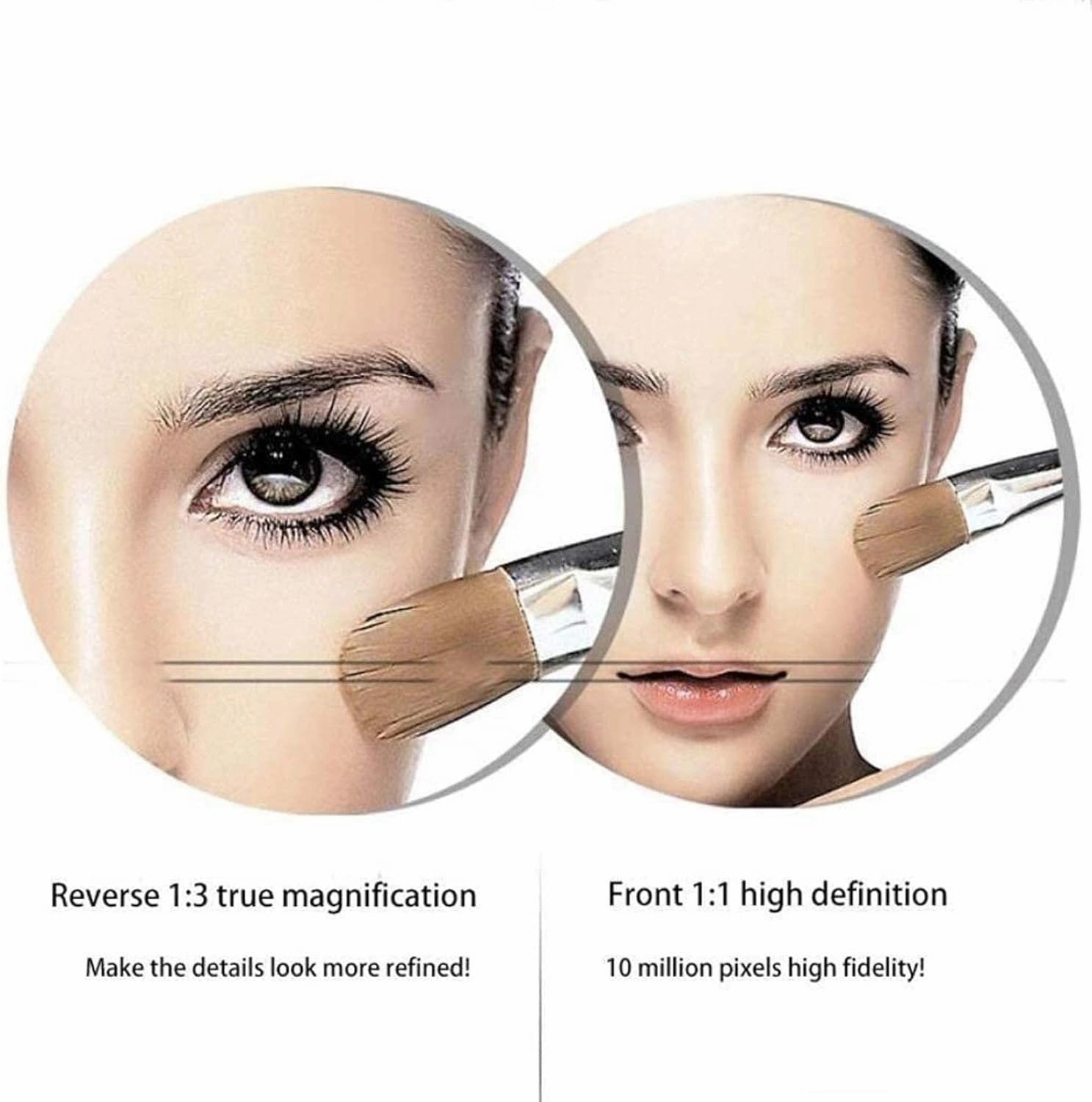 Makeup Mirror Double- Sided 3 Times Magnification Ultra- Thin Rose Gold Beauty Mirror Bathroom Vanity Mirror Bathroom