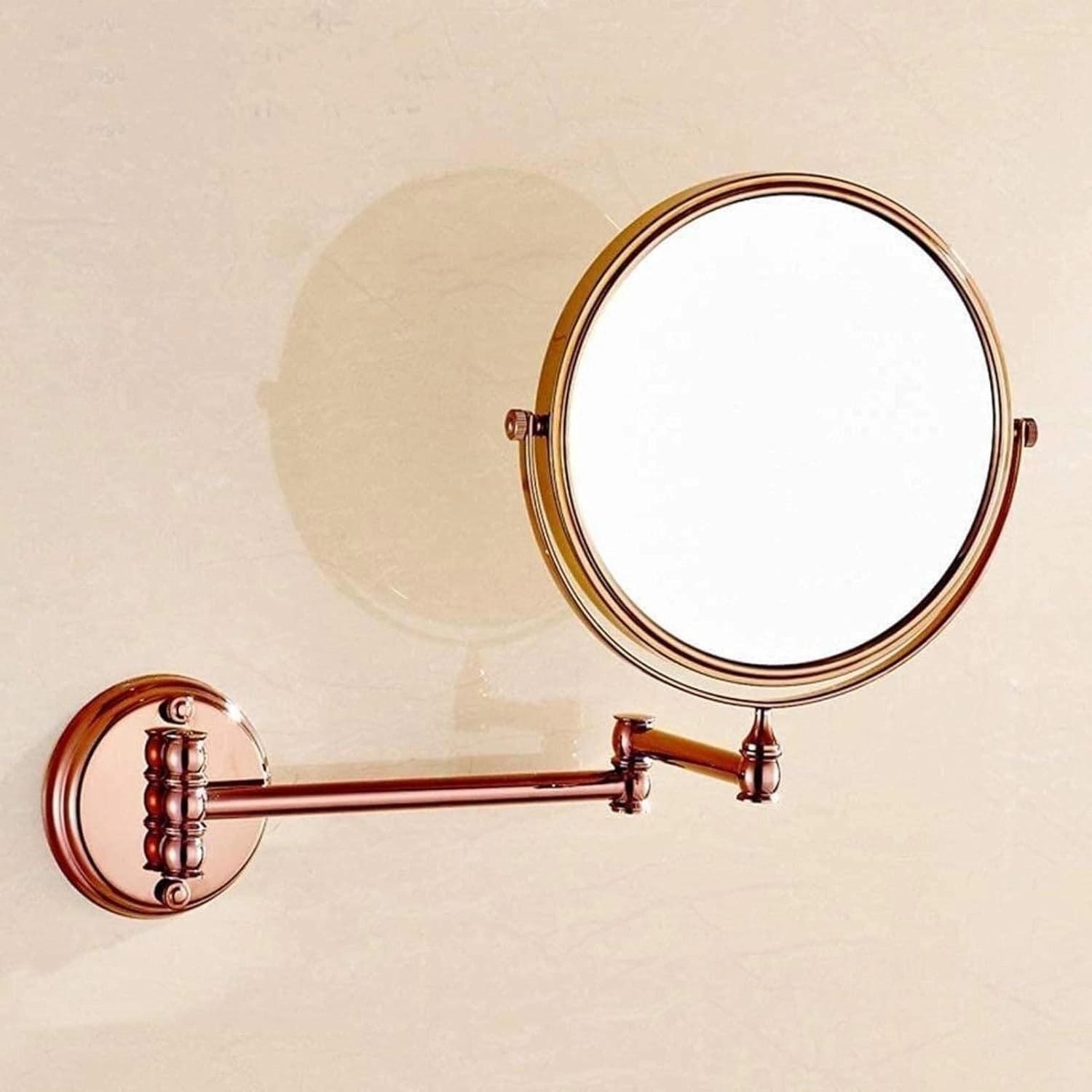 Makeup Mirror Double- Sided 3 Times Magnification Ultra- Thin Rose Gold Beauty Mirror Bathroom Vanity Mirror Bathroom