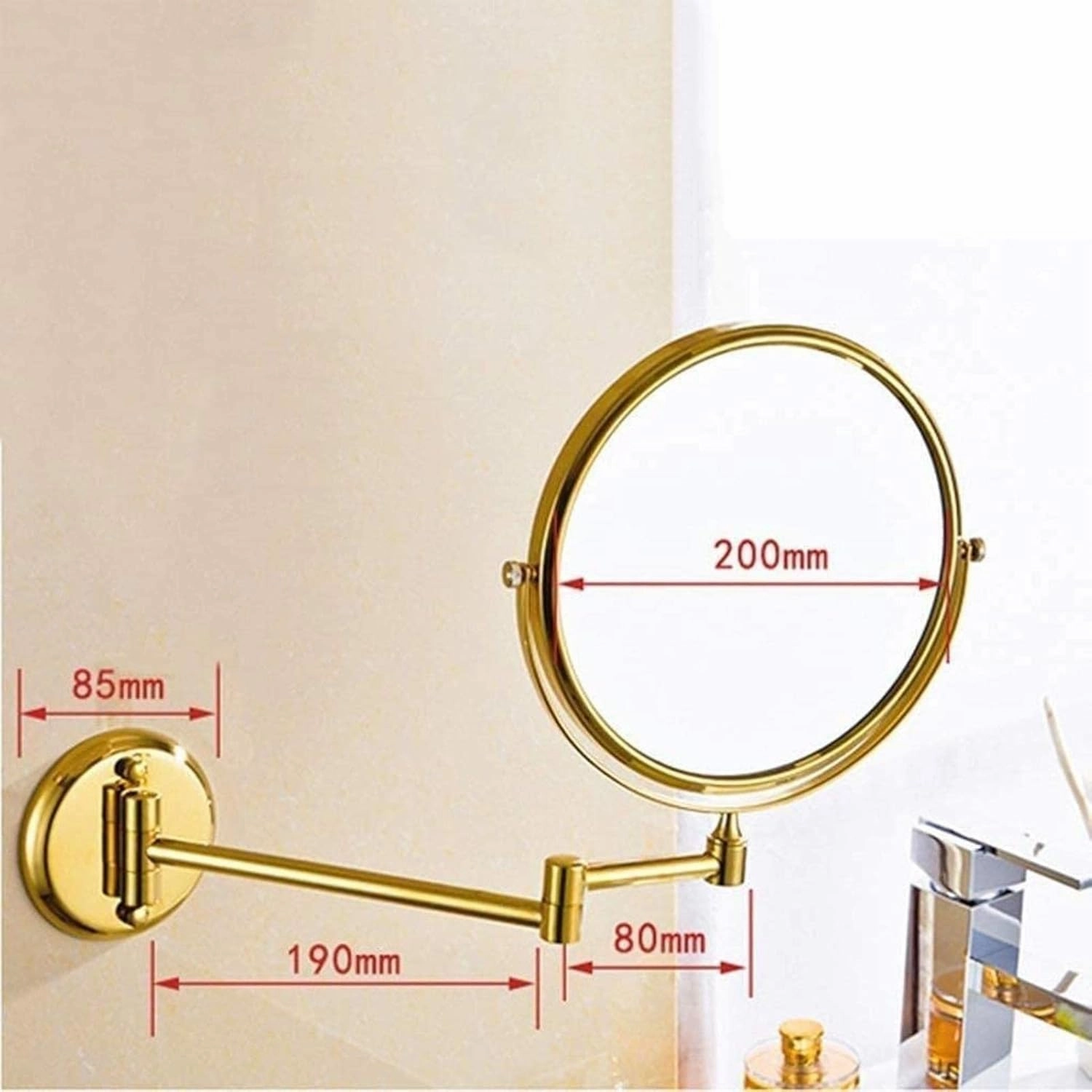 Makeup Mirror Double- Sided 3 Times Magnification Ultra- Thin Rose Gold Beauty Mirror Bathroom Vanity Mirror Bathroom