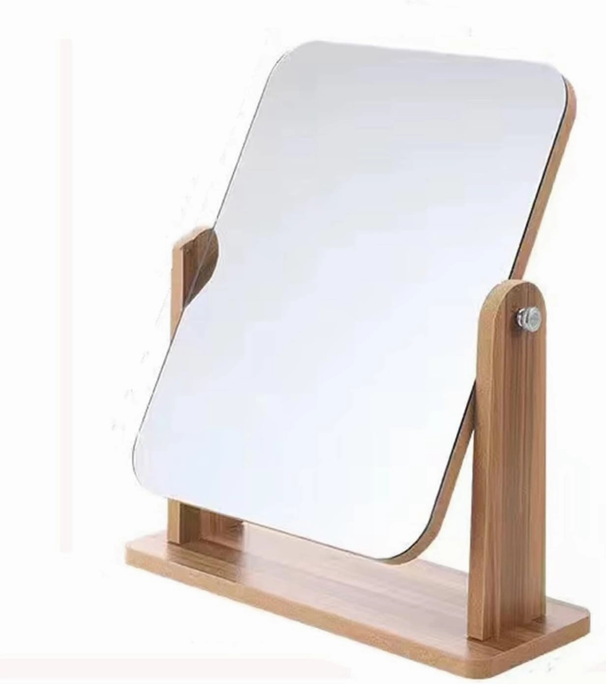 Makeup Mirror Mirror Wooden Bedroom Makeup Mirror Living Room Desktop Portable Large Student Mirror Dressing Mirror Beauty Mirror(Large)