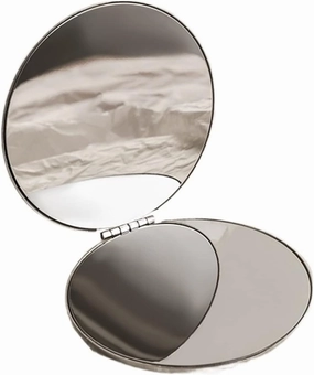 Makeup Mirror Small Round Mirror Portable Makeup Mirror Portable Folding Mini Handheld Desktop Vertical Makeup Mirror Beauty Mirror(B)