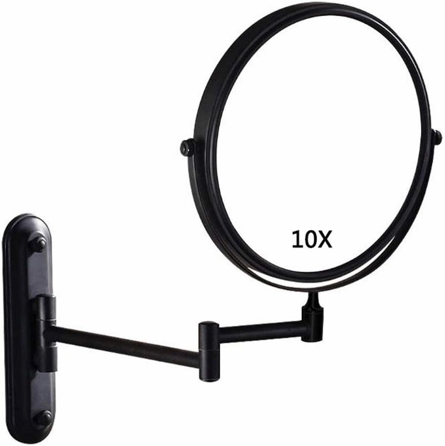 Makeup Mirror Vanity Mirror Bathroom Wall Mounted 10x Magnification Double-Sided 6-Inch 360° Free Rotating Extendable Cosmetic Mirror