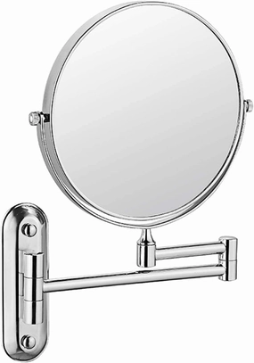 Makeup Mirror Wall Mounted, 8 Inch Double Sided Cosmetic Mirror, 360° Swivel Extendable Cosmetic Vanity Mirror, Folding Wall Mirror, Shaving Makeup in