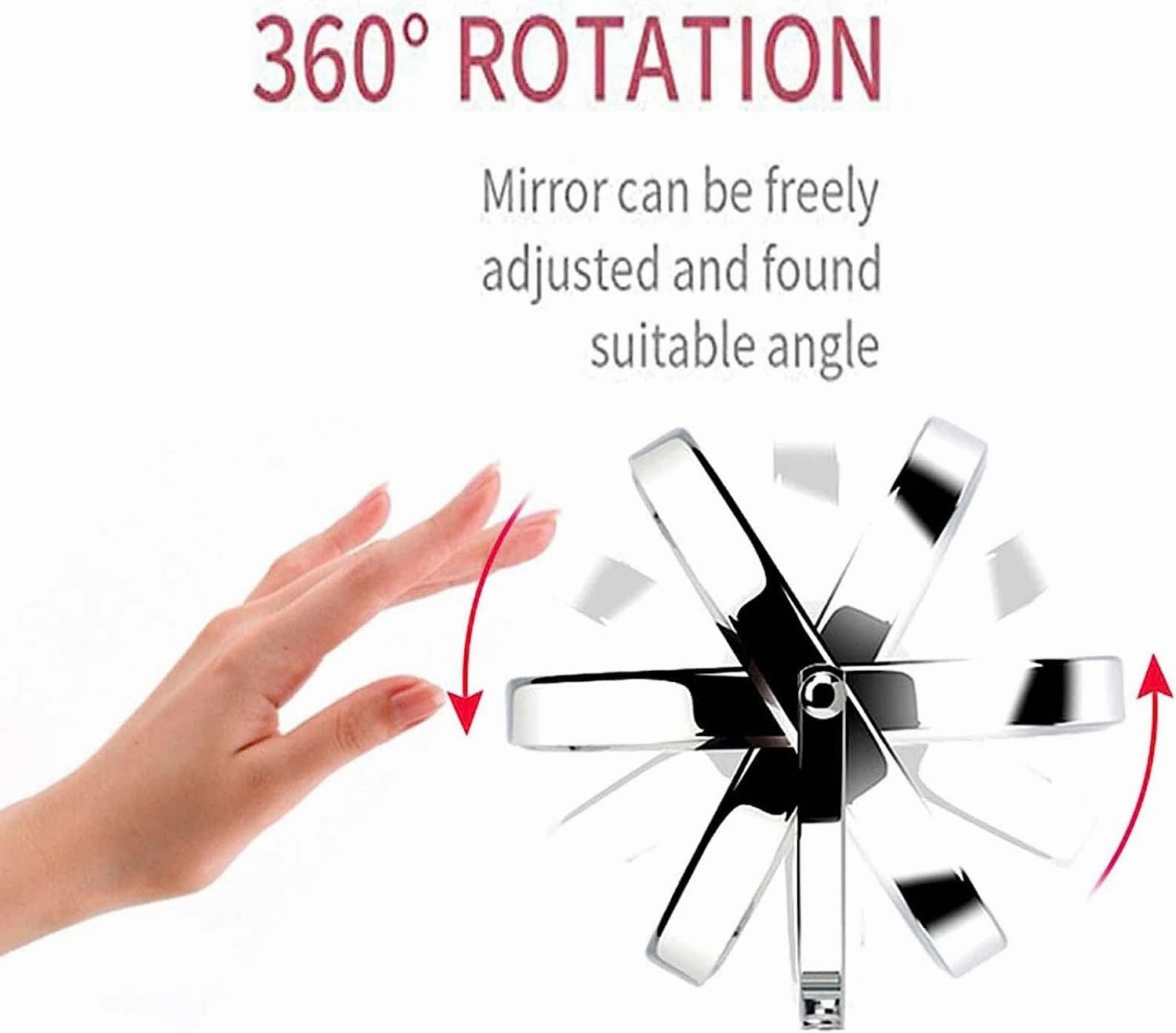 Makeup Mirror Wall Mounted, 8 Inch Double Sided Cosmetic Mirror, 360° Swivel Extendable Cosmetic Vanity Mirror, Folding Wall Mirror, Shaving Makeup in