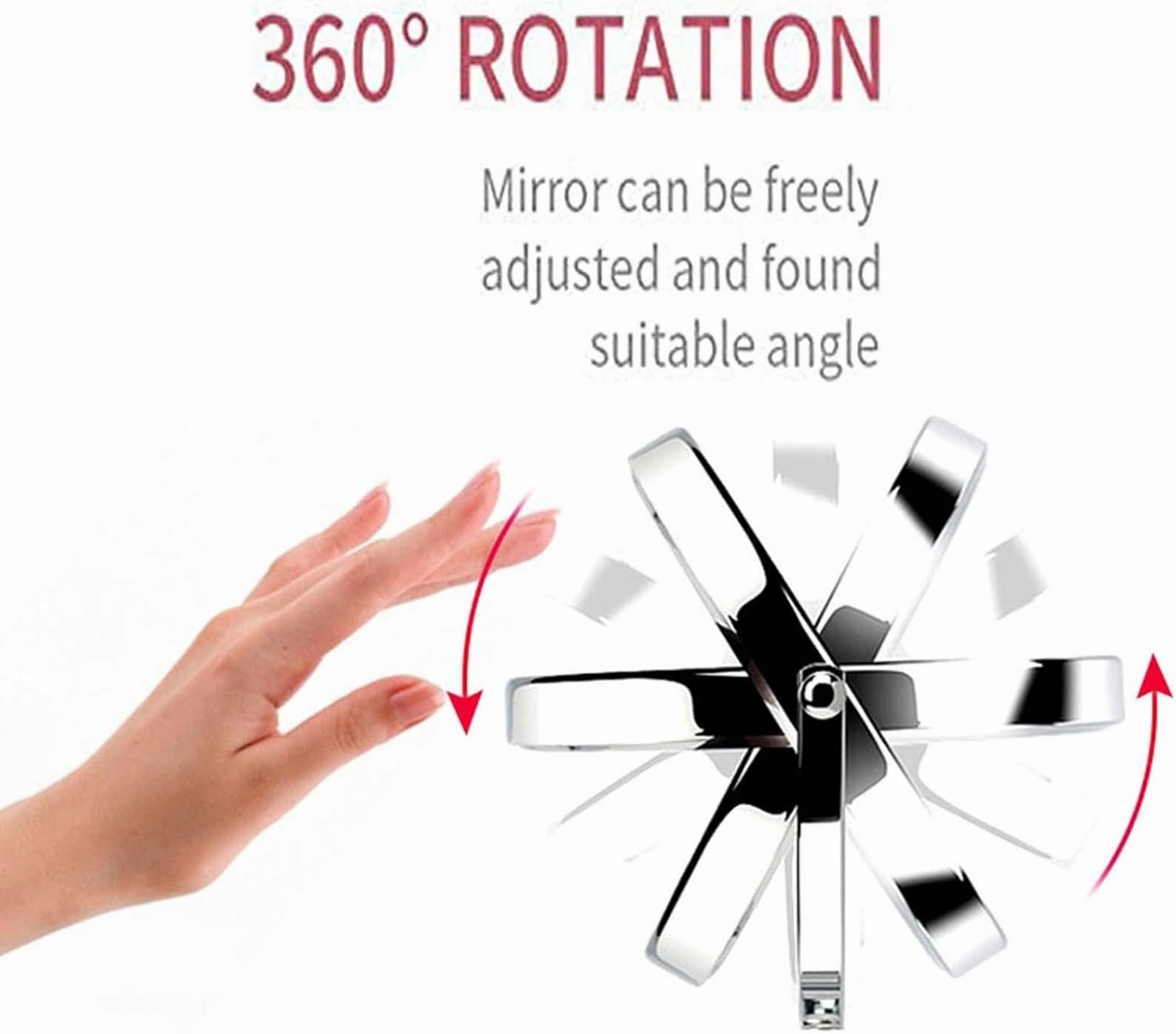 Makeup Mirror Wall Mounted, 8 Inch Double Sided Cosmetic Mirror, 360° Swivel Extendable Cosmetic Vanity Mirror, Folding Wall Mirror, Shaving Makeup in