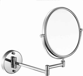 Makeup Mirror Wall Mounted, 8 Inch Double Sided Vanity Magnifying Mirror for Bathroom, 3x/5x/7x/10x Magnification Mirror, 360° Swivel Bathroom Shaving Mirror, Round Shape ( Color : Silver , Size : 10x