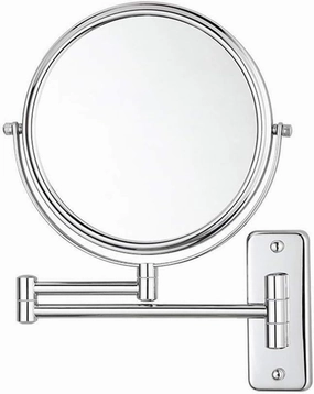 Makeup Mirror Wall-Mounted 8-inch Vanity Mirror Telescopic Bathroom Silver Mirror