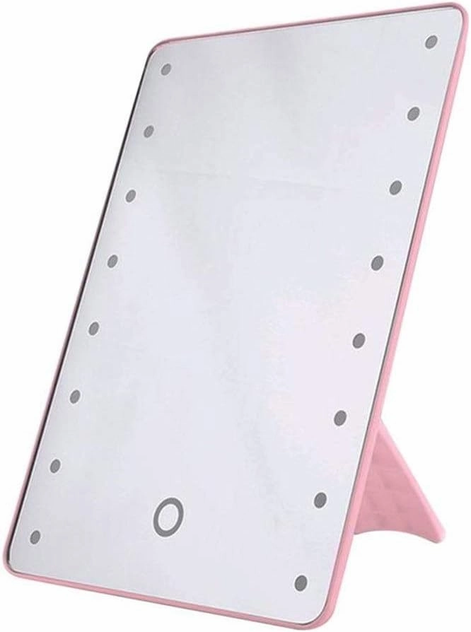 Makeup Mirror with 8/16 LEDs Cosmetic Mirror with Touch Dimmer Switch Battery Operated Stand for Tabletop Bathroom Travel (Color : B)