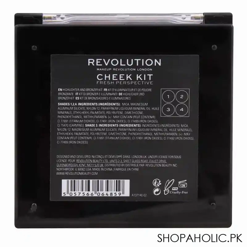 Makeup Revolution Cheek Kit, Fresh Perspective, 4 Shades