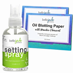 Makeup Setting Spray and Oil Blotting Sheets Bundle