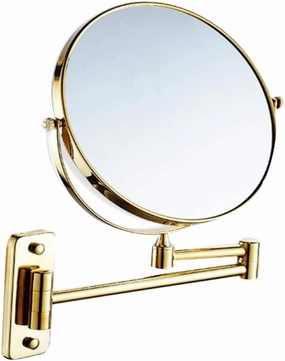 Makeup Vanity Mirror,Two-Sided Wall Mounted Beauty Mirror 3X Magnification Bathroom Mirror 360°Swivel Extendable Cosmetic Mirror,Silver(Gold,8inch)