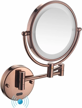 Makeup Vanity Mirror with Magnification 8 Inch Double-Sided 1X/10X Magnifying Light Up Mirror 360 ° Swivel Wall-Mounted Cosmetic Mirror Rose Gold Plug-in(Rose Gold,PlugIn)