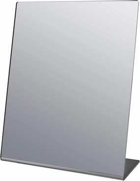 Marketing Holders 4 Pack 8x10 Inch Acrylic Mirror Counter Slanted Back L Shape Vertical Easel Mirrors No Assembly Teens Bathroom Hair Salon Piercing Kiosk Home or Work Desk Makeup Mirrors