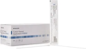 McKesson Cotton Tipped Applicator, 6 in [200 Count] Long Sterile Medical Swabs, Individually Wrapped, Plastic Shaft