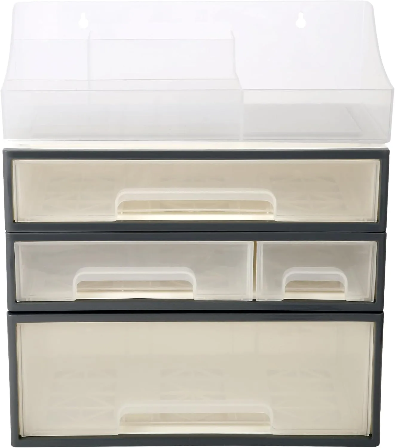 Medicine & Makeup Organizer, Cosmetic & Kitchen Spice Storage - 4 Drawer, 5 Slot Transparent Desktop Stationery Organizer