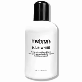 Mehron Makeup Hair White | Washable Hair Dye | Temporary Color for Theatre, Cosplay, & Halloween 4.5 oz (133 ml) (White)