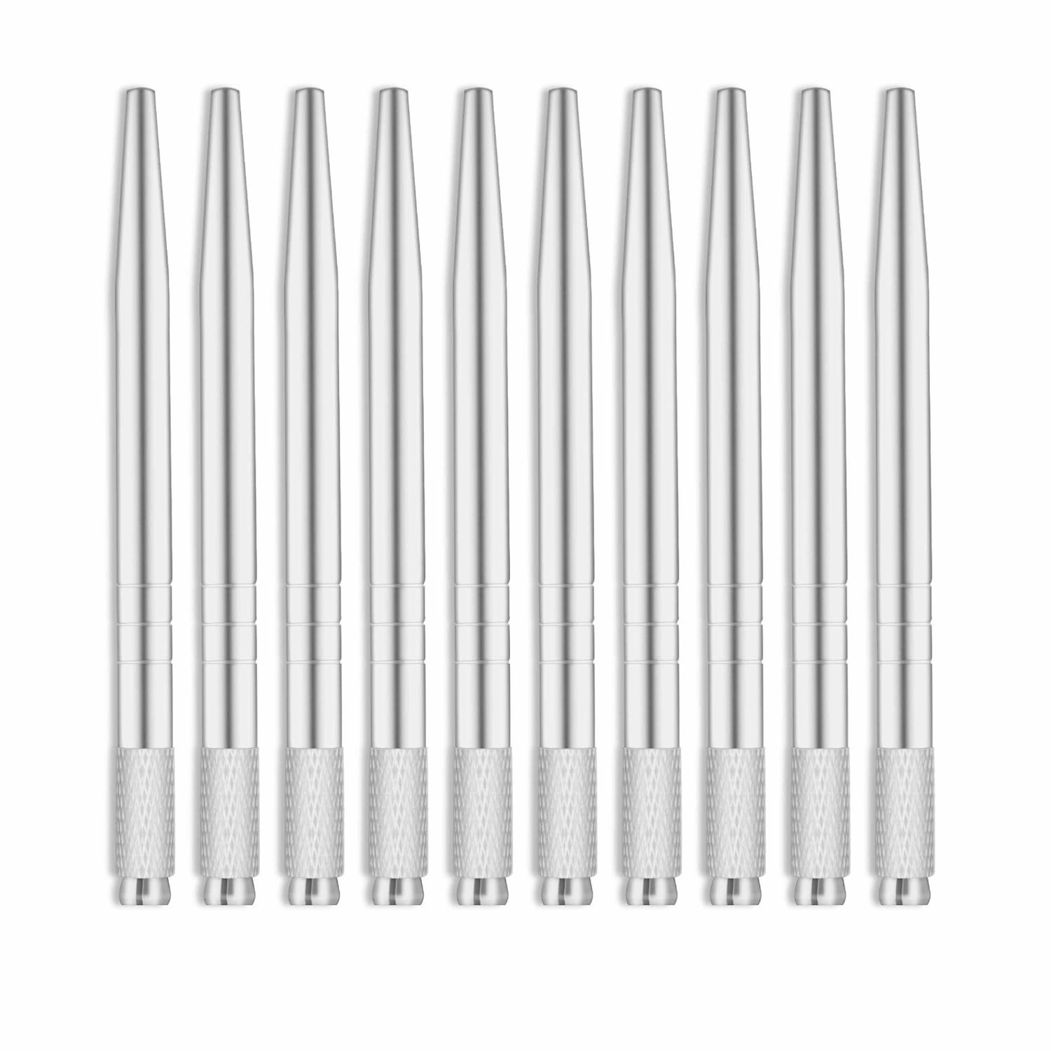 Microblading Pen, 10 Pieces, Silver, Eyebrow Tattoo Pen for Permanent Makeup