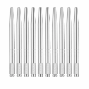 Microblading Pen, 10 Pieces, Silver, Eyebrow Tattoo Pen for Permanent Makeup