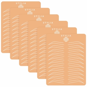 Microblading Supplies 6 Piece Silicone Double Sided Ombre Practice Skin For Eyebrow Tattoos: Permanent Makeup Silicone Skins To Practice Brow Microshading And Powder Brows, Fake Skin Sheets