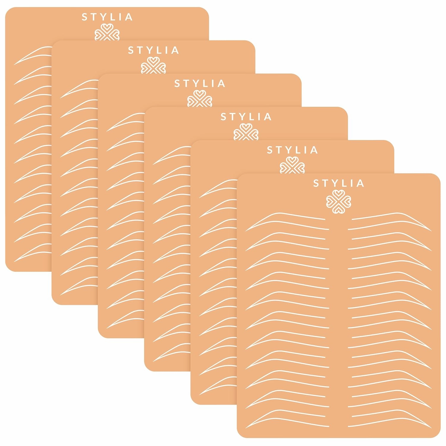 Microblading Supplies 6 Piece Silicone Double Sided Ombre Practice Skin For Eyebrow Tattoos: Permanent Makeup Silicone Skins To Practice Brow Microshading And Powder Brows, Fake Skin Sheets
