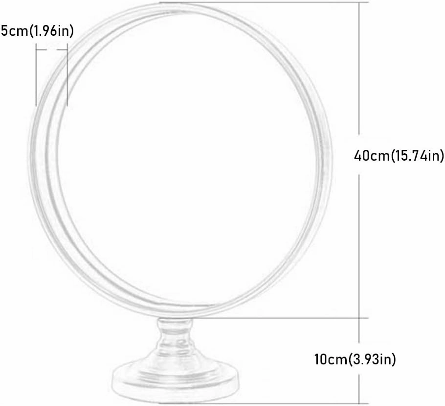 Mirrors Cosmetic with Stand， Metal Framed Modern High Definition Makeup Dressing Table Magnify Lighted Tabletop Tabletop (Color : Gold， Size : A)