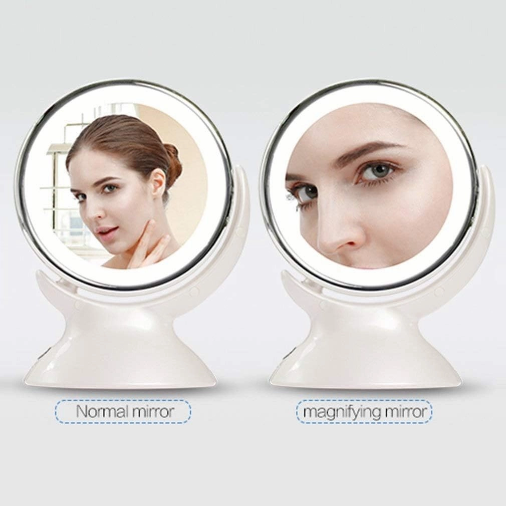 Mirrors LED Cosmetic LED Lights Makeup 5X Magnifying Makeup 360-degree Rotating for Bathroom Bedroom Tabletop (Color : 1)