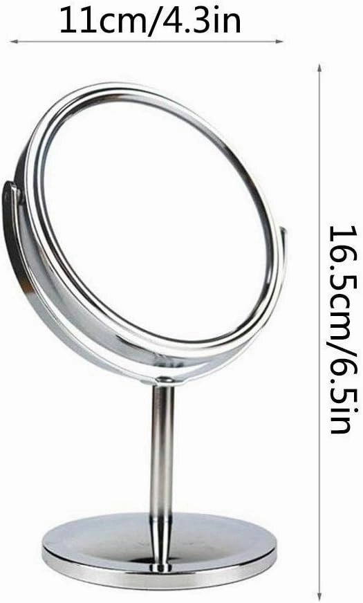 Mirrors Makeup Handheld Adjustable 360°Rotation Stand Portable-Convenience Tabletop Reverse Magnification Height is 3X Tabletop (Size : 14 * 21.5cm) (Size : 10 * 14.5cm)