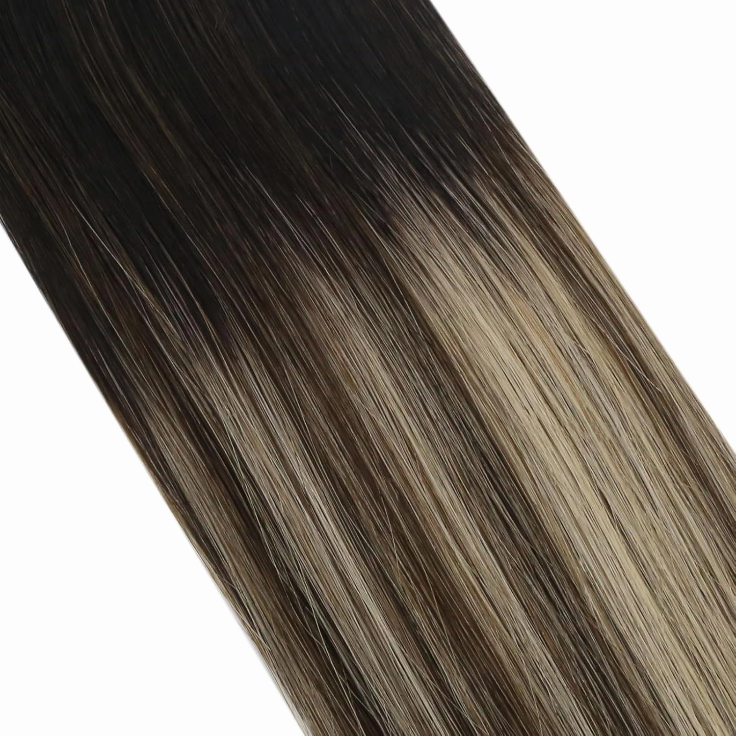 Moresoo Ombre Tape in Extensions Real Human Hair Balayage Off Black to Brown Mix with Blonde Tape in Hair Extensions Human Hair Seamless Hair Extensions Glue in Human Hair 20 Inch #1B/3/27 20pcs 50g
