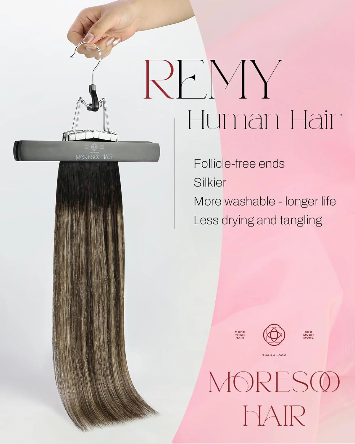 Moresoo Ombre Tape in Extensions Real Human Hair Balayage Off Black to Brown Mix with Blonde Tape in Hair Extensions Human Hair Seamless Hair Extensions Glue in Human Hair 20 Inch #1B/3/27 20pcs 50g