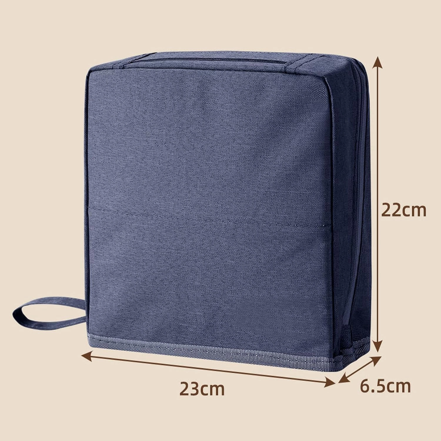 Multi-purpose Large Capacity Oxford Cloth Standing Makeup Bag, Travel Waterproof Makeup Organizer with Compartments, Portable Toiletry Bag for Women and Men (Beige)
