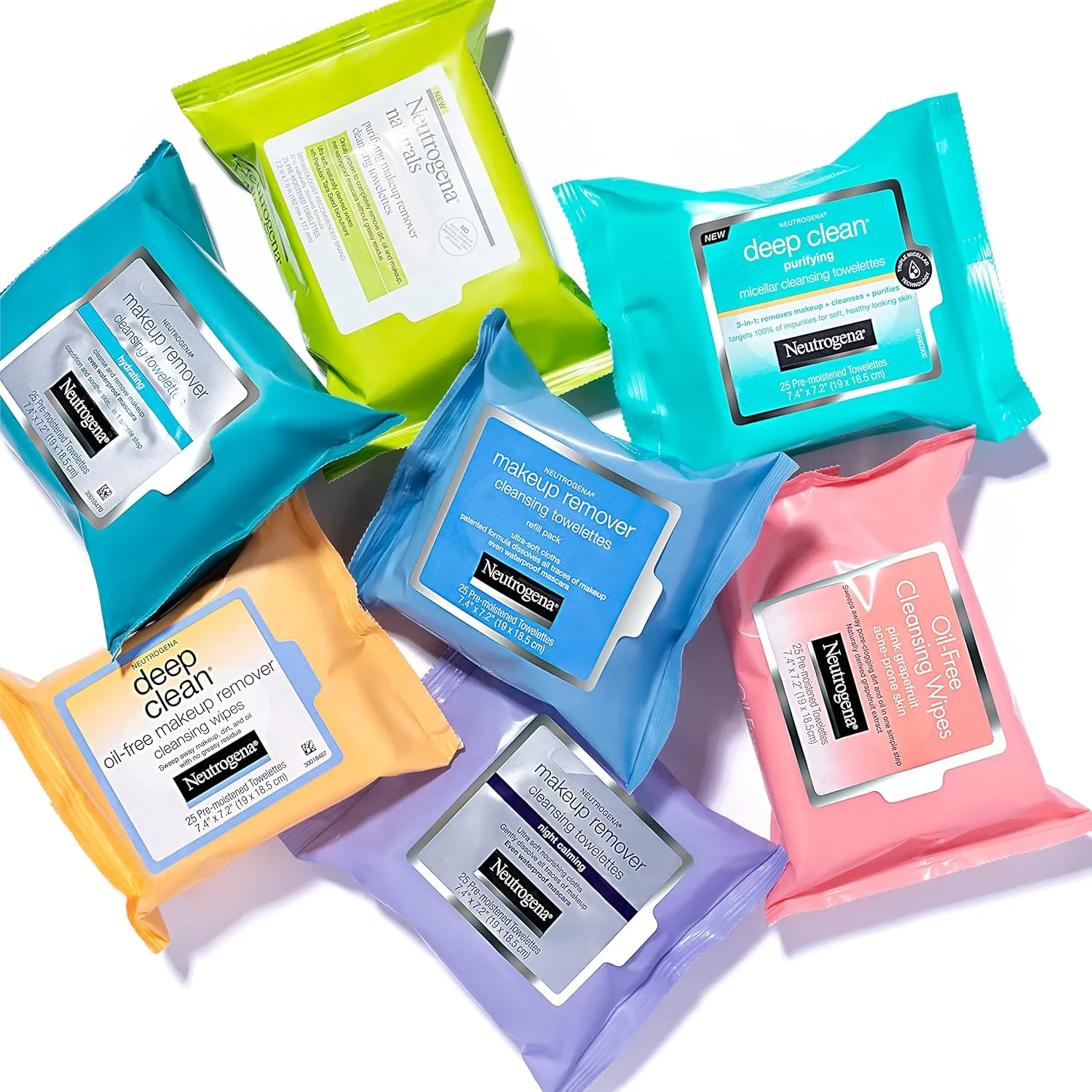 Neutrogena Oil Free Facial Cleansing Makeup Wipes with Pink Grapefruit, Disposable Acne Face Towelettes to Remove Dirt, Oil, and Makeup for Acne Prone Skin, 25 ct (Pack of 6)