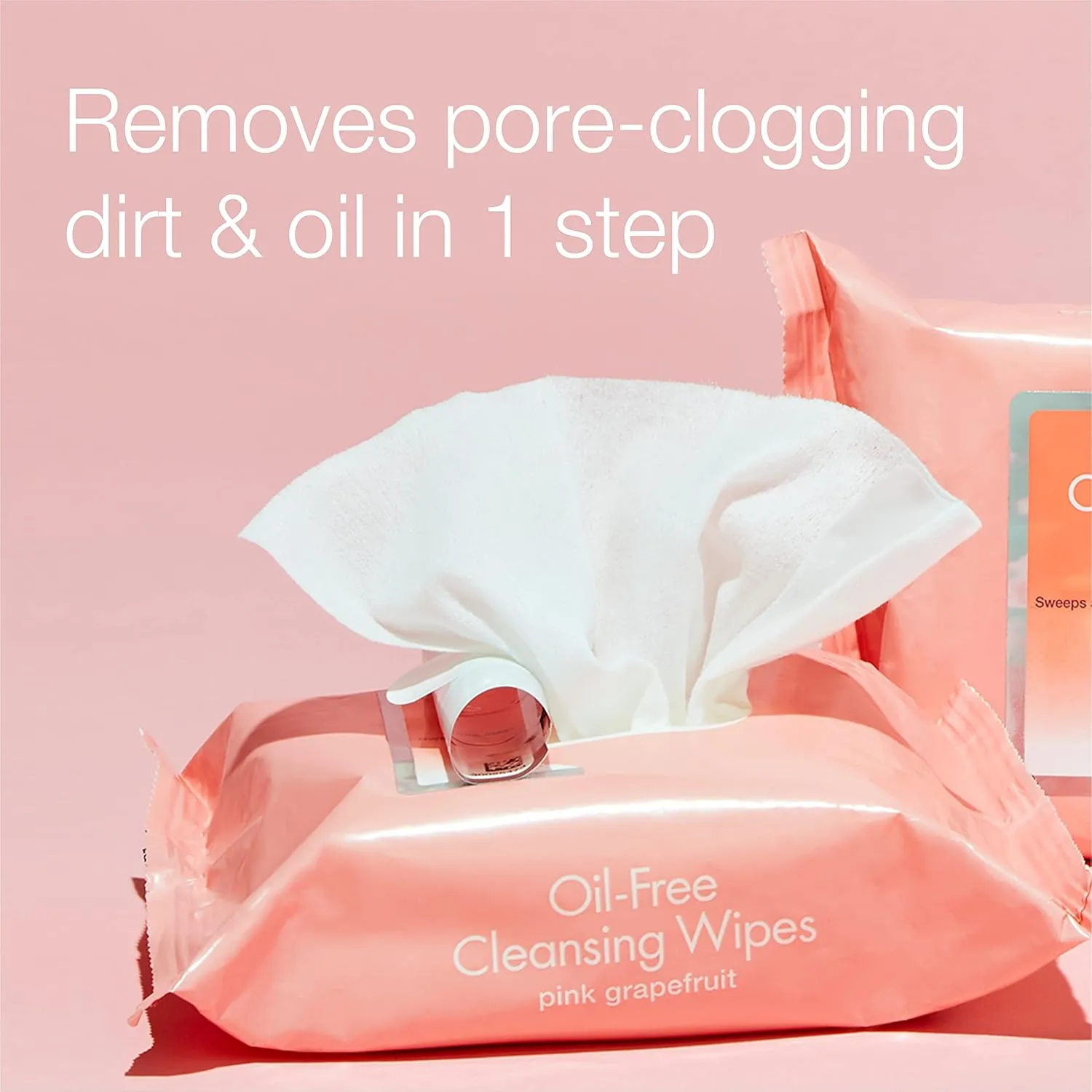 Neutrogena Oil Free Facial Cleansing Makeup Wipes with Pink Grapefruit, Disposable Acne Face Towelettes to Remove Dirt, Oil, and Makeup for Acne Prone Skin, 25 ct (Pack of 6)