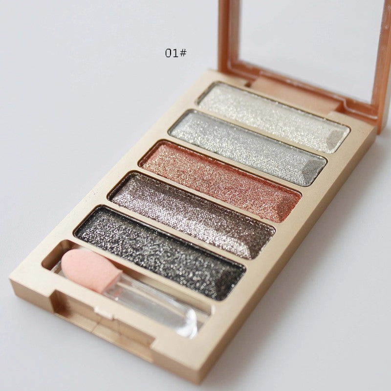 New brand 5 Color Glitter Eyeshadow Makeup Eye Shadow Palette,Super Flash Diamond Eyeshadow High Quality With Brush