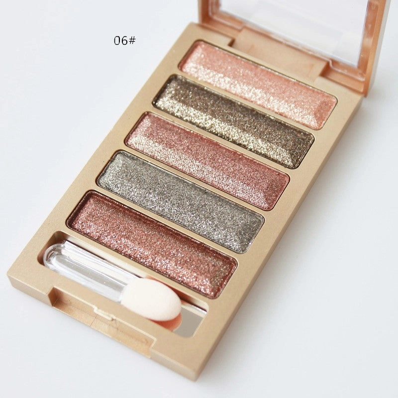 New brand 5 Color Glitter Eyeshadow Makeup Eye Shadow Palette,Super Flash Diamond Eyeshadow High Quality With Brush