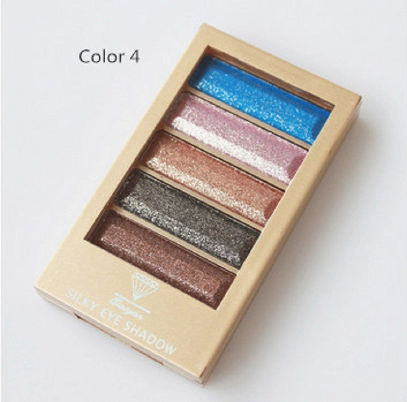 New brand 5 Color Glitter Eyeshadow Makeup Eye Shadow Palette,Super Flash Diamond Eyeshadow High Quality With Brush