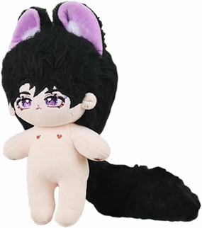 niannyyhouse Rabbit Ears Boy Stuffed Body Tail 20cm Plush Doll Wearable Clothing (7-with Skeleton)