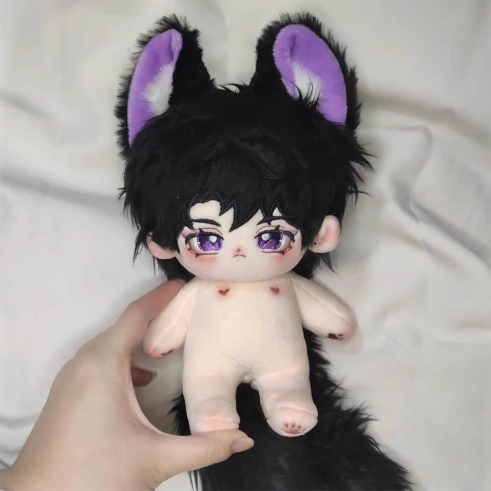 niannyyhouse Rabbit Ears Boy Stuffed Body Tail 20cm Plush Doll Wearable Clothing (7-with Skeleton)