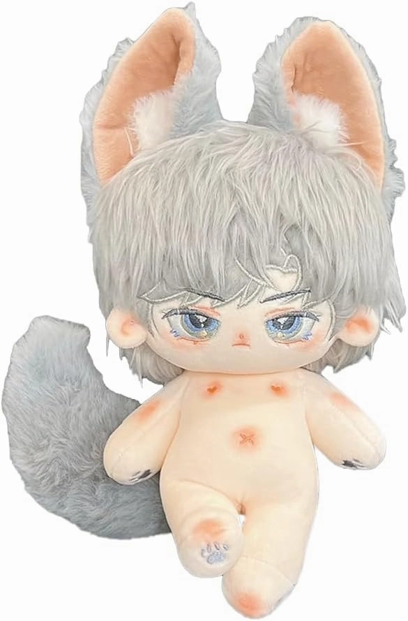 niannyyhouse Rabbit Ears Boy Stuffed Body Tail 20cm Plush Doll Wearable Clothing (9-with Skeleton)