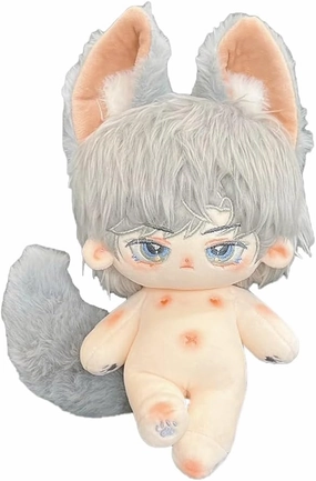 niannyyhouse Rabbit Ears Boy Stuffed Body Tail 20cm Plush Doll Wearable Clothing (9-with Skeleton)