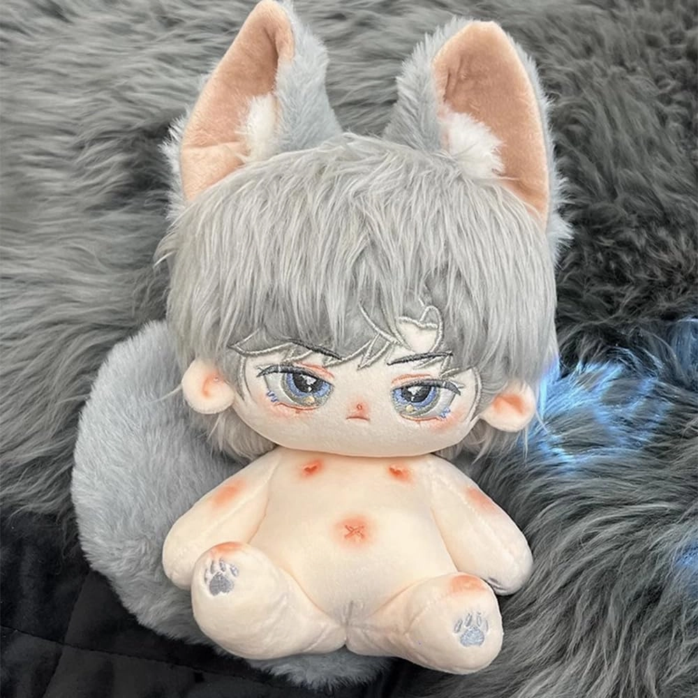niannyyhouse Rabbit Ears Boy Stuffed Body Tail 20cm Plush Doll Wearable Clothing (9-with Skeleton)