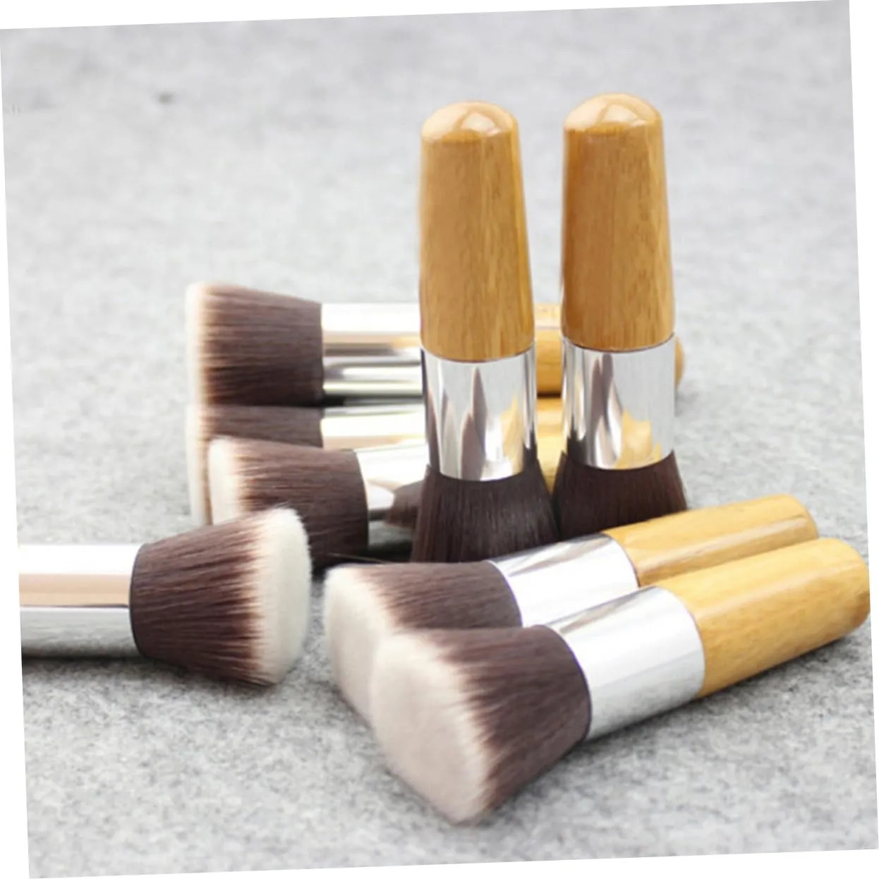 NOLITOY 6 Pcs Dual End Makeup Brush Set Reusable Lightweight Smooth Handle Silky Airbrushed Foundation Application