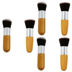 NOLITOY 6 Pcs Dual End Makeup Brush Set Reusable Lightweight Smooth Handle Silky Airbrushed Foundation Application