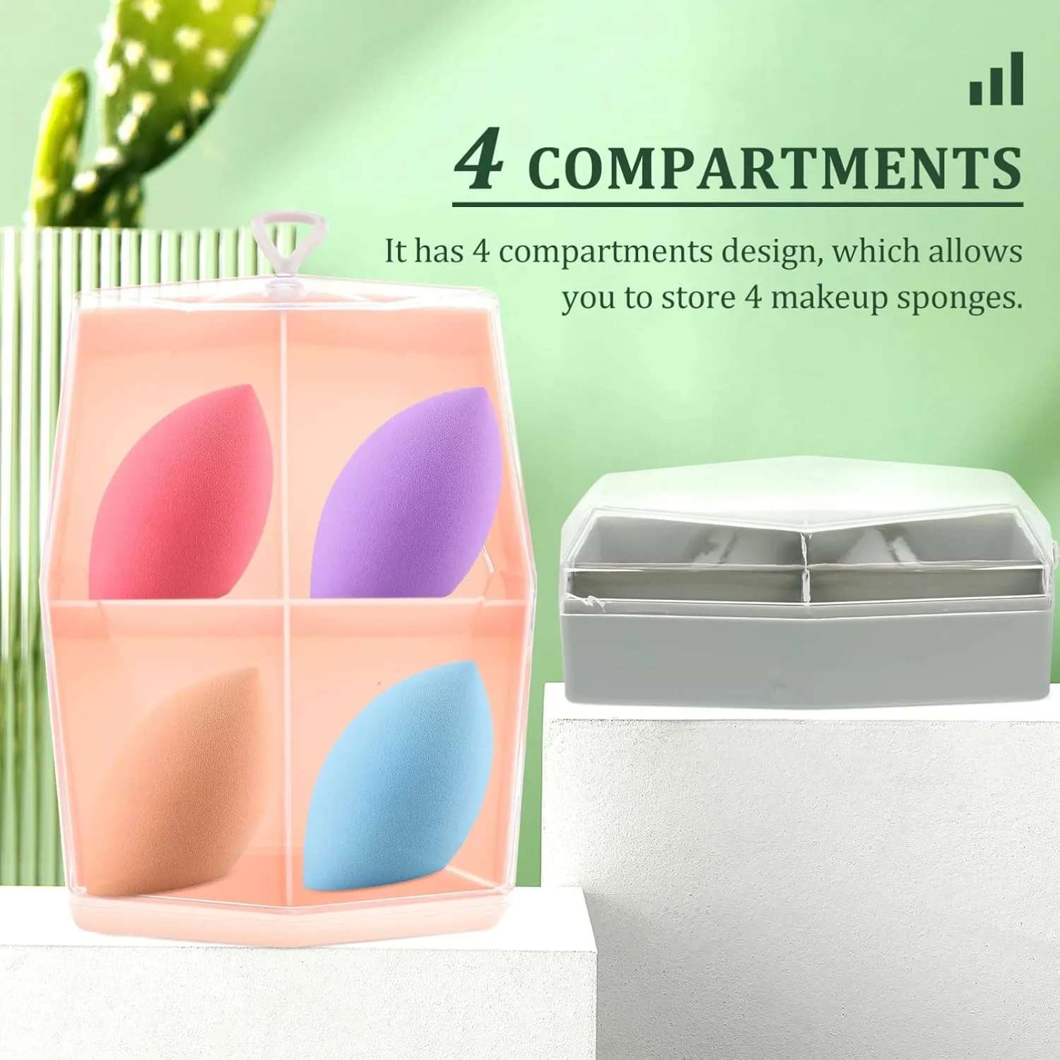 NOLITOY Sets Makeup Beauty Sponge Holder Powder Puff Set Storage Box Travel Container Moisture Lid Pcs